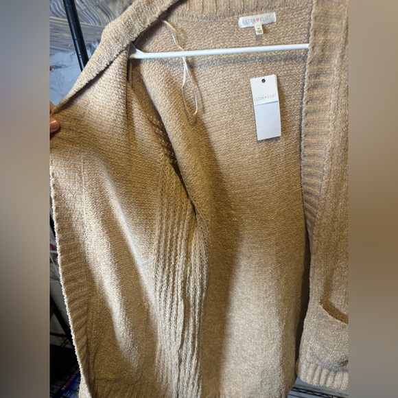Ultra Flirt Cozy Tan Cardigan - Picture 3 of 10